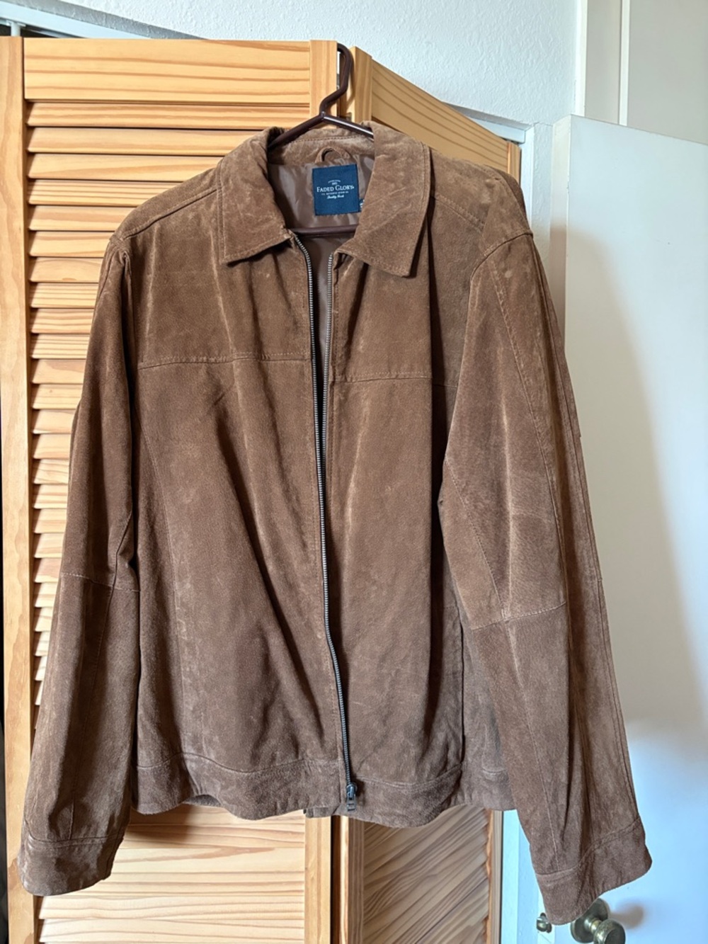 Eddie Bauer Brown Suede Zip-Up Bomber Jacket